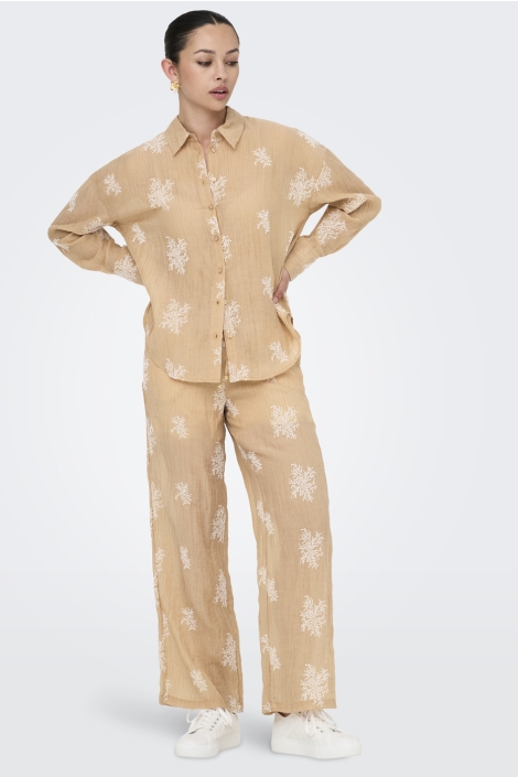Jacqueline de Yong jdytheo hw wide embroidery pant wvn